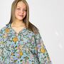 Pale Blue Floral 100% Cotton Ladies Pyjamas, thumbnail 1 of 8