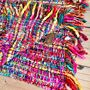Large Rainbow Hand Loomed Soft Chunky Throw Blanket, thumbnail 6 of 11