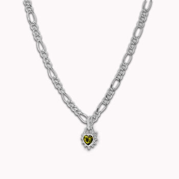 Peridot Heart Chunky Figaro Necklace, 4 of 9