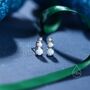 Tiny Opal Trio Stud Earrings In Sterling Silver, thumbnail 3 of 12
