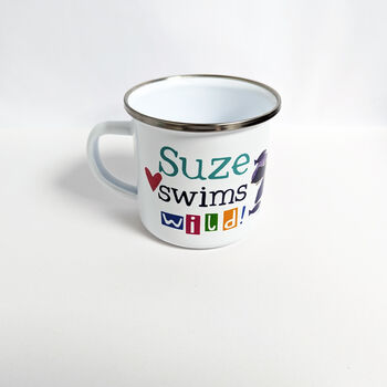 Personalised Swim Wild Enamel Mug, 7 of 12