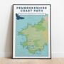 Personalised Pembrokeshire Coast Path Map Art Print, thumbnail 3 of 10