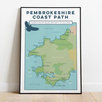 Personalised Pembrokeshire Coast Path Map Art Print, 3 of 10