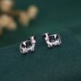 Sterling Silver Small Pair Of Dairy Cow Stud Earrings, thumbnail 1 of 11
