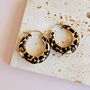 Leopard Print Hoop Earrings, thumbnail 3 of 4