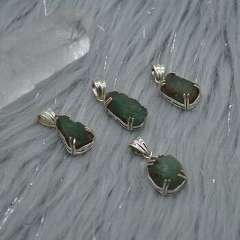 Raw Emerald Pendant Necklace, 3 of 12