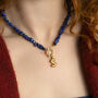 Bubble Initial Lapis Lazuli Gemstone Necklace, thumbnail 1 of 5