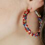 Large Multicolour Bead Braided Hoop Earrings, thumbnail 4 of 4