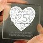 Personalised 25th Silver Anniversary Token, thumbnail 3 of 6