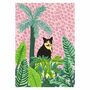 Cat Amongst Plants Art Giclée Print, thumbnail 1 of 2