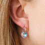 Crystal Heart Sterling Silver Hoop Earrings, thumbnail 1 of 3