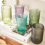Set Of Four Vintage Colour Embossed Highball Tumblers, thumbnail 2 of 8