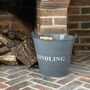 Kindling Wood Bucket In French Grey, thumbnail 2 of 4