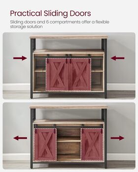 Sideboard Kitchen Cabinet Sliding Doors Storage, 7 of 12