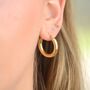 Waterproof Classic Wide Hoop Earrings Silver, thumbnail 5 of 7