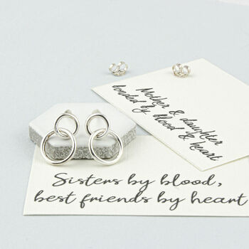 Sterling Silver Mother And Daughter Circle Earrings, 4 of 8
