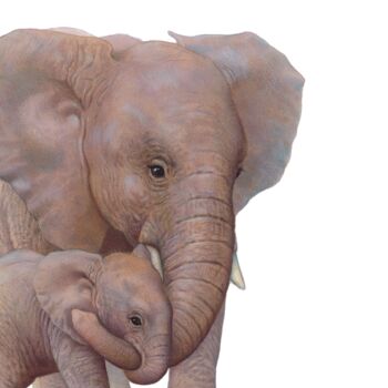 Illustrated Children's Wall Art Elephant And Calf Print, 2 of 4