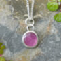 Small Rose Pink Tourmaline Necklace In Sterling Silver, thumbnail 1 of 3