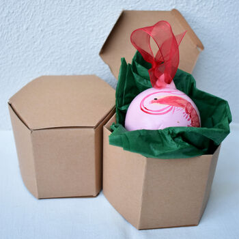 Hand Painted Ceramic Pink Holly Bauble, 4 of 6