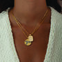 Dog Tag Necklace And Mixed Cz In 18 K Gold Plated Vermeil, thumbnail 8 of 9