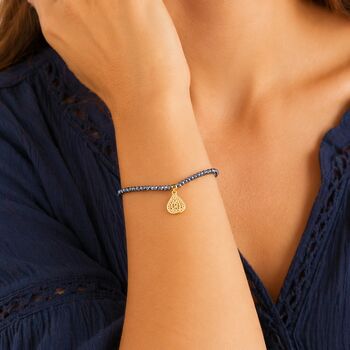 Silver Plated Champagne Bead Filigree Teardrop Bracelet, 7 of 9