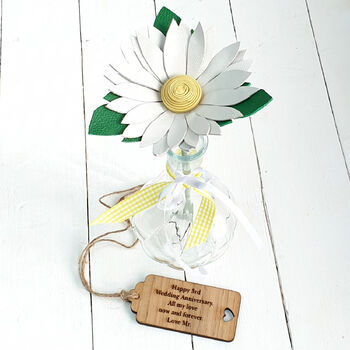 Personalised Leather August Birthday Poppy In Vase, 5 of 5