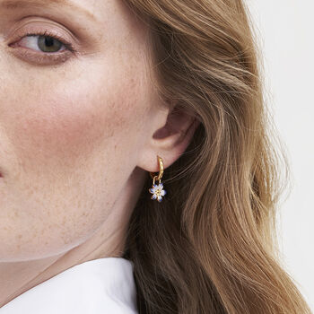 Gold Nightshade Huggie Earrings, 2 of 8