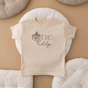 Personalised Children's First Birthday T Shirt Bear, 2 of 2