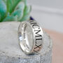 Roman Numerals Personalised Silver Ring 8mm Flat, thumbnail 1 of 10