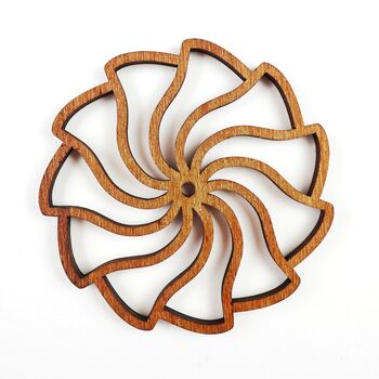 Set Of Four Wooden Wave Coasters In A Gift Box, 2 of 7