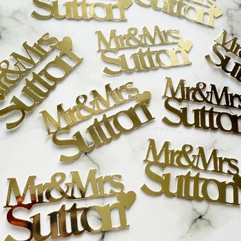 Personalised Mr And Mrs Wedding Table Decoration Confetti, 10 of 10