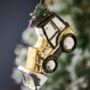 Festive Golden Tractor With Tree Bauble, thumbnail 1 of 3