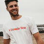 'Vitamin Sea' Mens White Slogan Tshirt, thumbnail 1 of 5