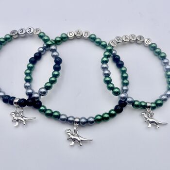 Personalised Dinosaur Girls Bracelet T Rex Boys Gift, 8 of 12