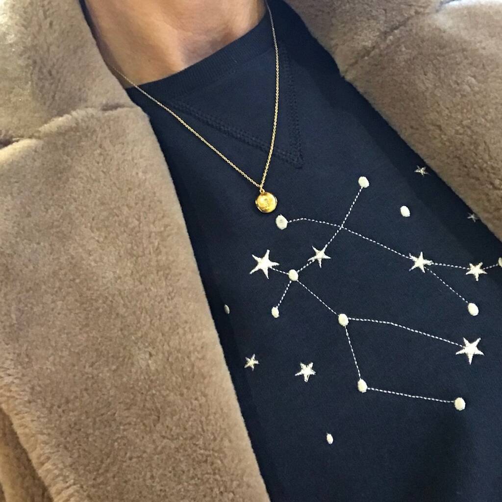 Embroidered Star Sign Sweatshirt, 1 of 3