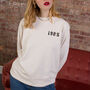 Embroidered Floral Year Personalised Sweatshirt, thumbnail 2 of 6