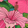 Tropical Hibiscus Flower Print In Pinks, thumbnail 4 of 10