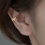 Gold Colour Sterling Silver Crystal Leaf Ear Cuff, thumbnail 2 of 5