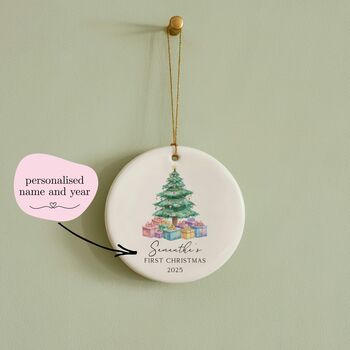 Personalised Baby’s First Christmas Decoration Bauble, 2 of 9