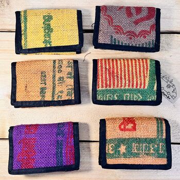 Handmade Rice Sack Wallet Fair Trade Recycled, 5 of 12