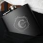 Personalised Geometric Initial Black Hip Flask, thumbnail 5 of 6