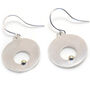 Silver Disc With Gold Ball Detail Hook Earrings, thumbnail 2 of 6