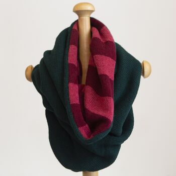 Reversible Pure Cashmere Snood Scarf, 3 of 12