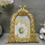 Aged Gold Coloured Peacock Photo Frame – 6x4 Inch Freestanding, thumbnail 4 of 12