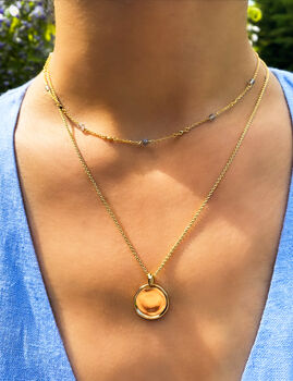 Gold Plated Coin Pendant Necklace, 2 of 3