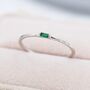 Emerald Green Baguette Cz Ring In Sterling Silver, thumbnail 4 of 11
