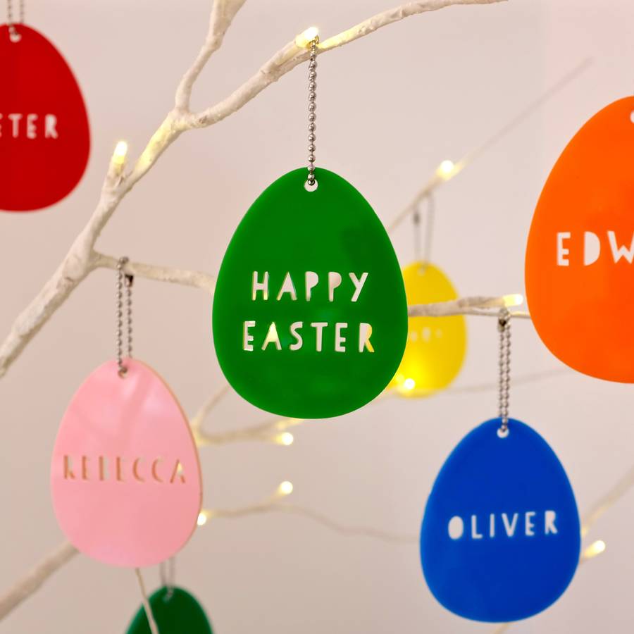 Personalised Easter Egg Hanging Decorations By Auntie Mims
