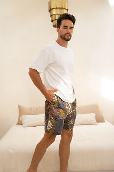 Purple Batik Cotton Shorts, 3 of 7