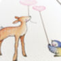 Personalised Baby Deer And Bluebird Bestfriends Picture, thumbnail 5 of 9