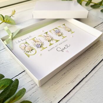 Life Begins At Sixty Floral Birthday Card, 7 of 9